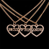 New Style Broken 3 ParNew Style Broken 3 Parts Gold Plated Heart Pendant Necklace Best Friend Letters Necklace Fine Jewelry Friends Party Giftts Gold Plated Heart Pendant Necklace Best Friend Letters Necklace Fine Jewelry Friends Party Gift