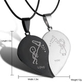 New Style Broken Heart Parts 2 Best Friend Necklaces & Pendants Share With Your Friends Stainless Steel Couple Necklaces