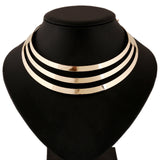 New Style Fashion Women Multilayer Statement Punk Necklace Charm Party Gold Necklace Chain Luxury Choker Collar Necklace 