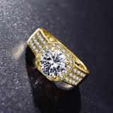 New Trendy Ring Silver Plated Square Shape Micro Pave AAA Cubic Zircon Brand Ring For Wedding Fine Jewelry 