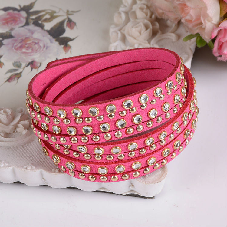 New Women's Black Fashion Leather Bracelets For women Christmas Gifts