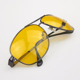 New Yellow HD Night Vision Driving Anti Glare Glasses Eyewear sun glass gun Metal Frame men women sunglasses