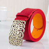 New arrival Top quality PU leather women belt fashion brand metal buckle designer belts for women