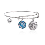 New famous Brand Charm Bangles Bracelets Summer Style Setting Crystal Disc Adjust Bangles For Women Gift Jewelry