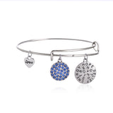 New famous Brand Charm Bangles Bracelets Summer Style Setting Crystal Disc Adjust Bangles For Women Gift Jewelry