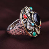 New fashion Jewelry Round-shaped 925 Sterling Silver Bohemian Rings for women