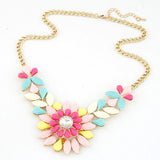 New hot Colar Multilayer Flower Collier rhinestone choker necklace Fashion Sweater chain Statement jewelry for women 