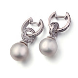 New pearl beads earring platinum plated zircon cc drop earrings for women 18k gold earings fashion bijoux 
