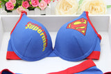New sexy young girl bra set,Pure cotton material Superman bra,Brand Women underwear,bra brief sets,Intimates