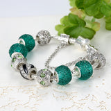 Newest Elegant Silver DIY Charm bracelet for Women Chain Green Beads Fashion Jewelry Fit Original Bracelets Best Gfit 