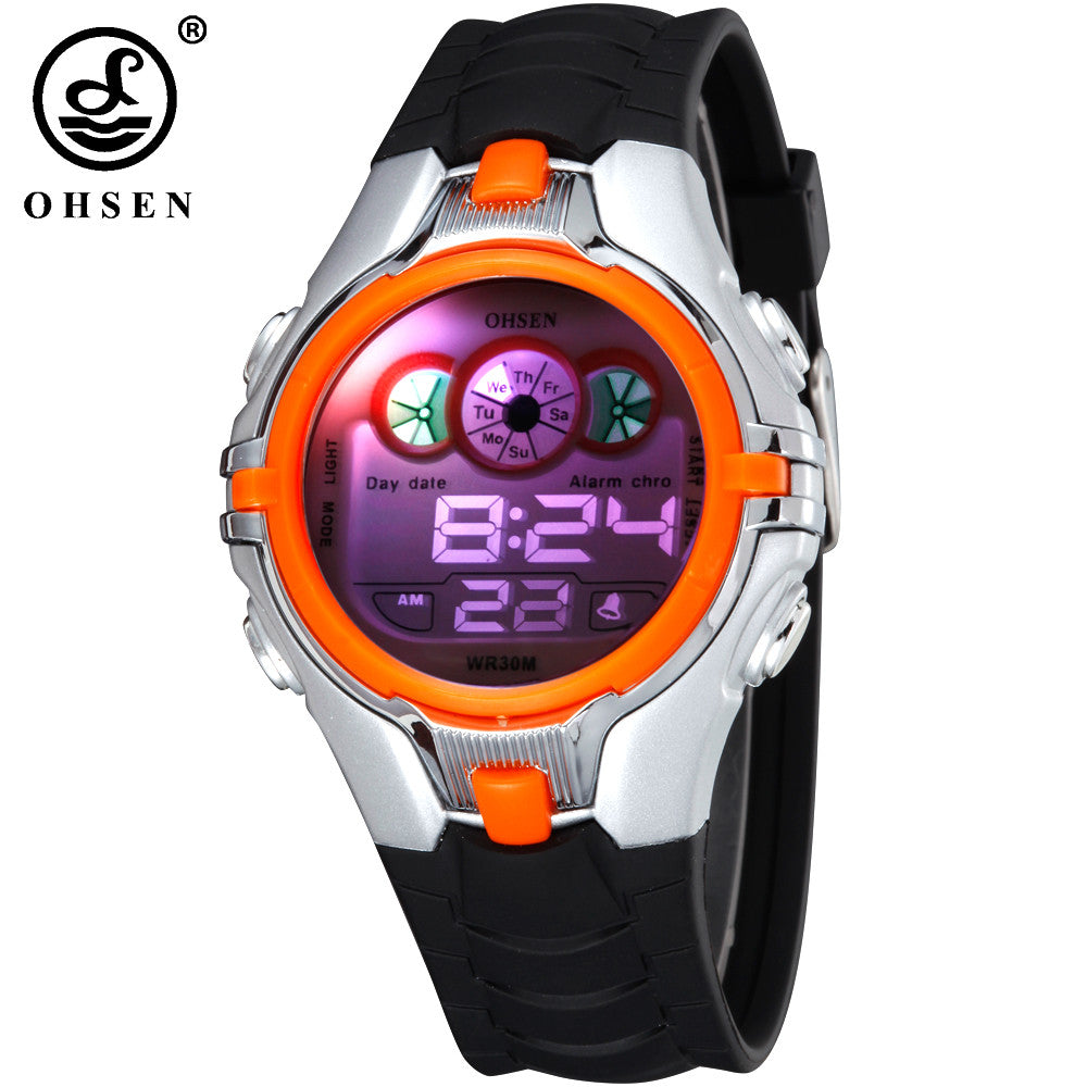 OHSEN Boys Kids Children Digital Sport Watch Alarm Date Chronograph LED Back Light Waterproof Wristwatch Student Clock