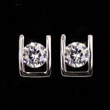 OL Style AAA+CZ Diamond Stud Earrings 18K Rose Gold/Platinum Plated Crystal Fashion Wedding Jewelry For Women/Lady 