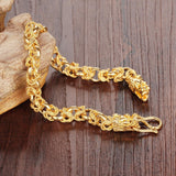 Charm Gold Plated Man Bracelets Vintage Dragon Head Style Chain & Link Men Bracelet Jewelry 22CM Long 