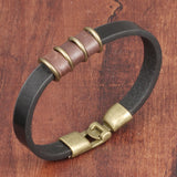 Fashion Trendy Black Leather Man Bracelets Simple Design 21.5cm Anchor Men Jewelry Wholesale Braided Wrap Bracelet