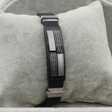 Hot Sale Titanium Steel Silicone Black Bracelet Fashion Style Great Wall Design Men Bracelet