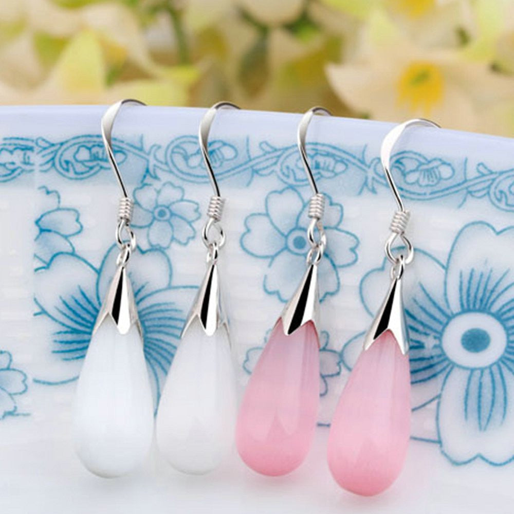 One pair of opal earrings drops new fashion long Drop earrings Jewelry for girl women