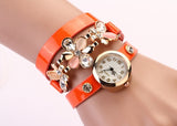 New Women PU Leather Strap Watches Flower Bracelet Women Dress Watch Wristwatches Top Brand Opal Girl's Gift Fashion