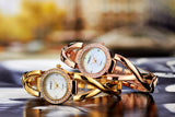 Original Female Watches Brand Luxury Rose Gold Strap Rhinestone Case Design Ladies Quartz Clock Movement Hot Sale Women Products