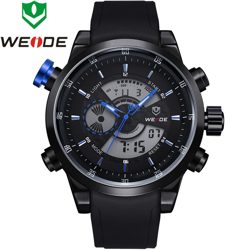 Original WEIDE Military Watches Men Sports Full Steel Quartz Watch Luxury Brand Waterproofed Diver Diving Watch