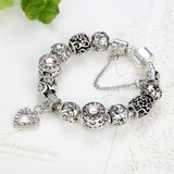 Original European Silver Plated Murano Glass Beads Charms Bracelet Fit Original Bracelet for Women Authentic Jewelry 