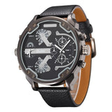 Oulm Exaggerated Large Big Watches Men Luxury Brand Unique Designer Quartz Watch Male Heavy Full Steel Leather Strap Wrist Watch