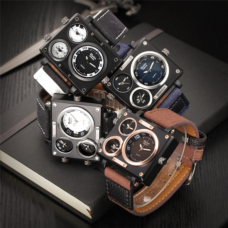 Oulm Fabric Strap Male Square Watch Mens Watches Top Brand Luxury Watches Famous Brand Designer Clock Casual Man