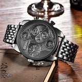 Oulm Luxury Brand Men Full Steel Quartz Watch Golden Big Size Men's Watches Antique Military Watch Male Relogio Masculino