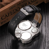 Oulm Man Watches Antique Male Quartz-Watch Top Brand Luxury Sport Wristwatch Men Casual Leather Strap relojes hombre