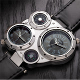 Oulm Man Watches Antique Male Quartz-Watch Top Brand Luxury Sport Wristwatch Men Casual Leather Strap relojes hombre