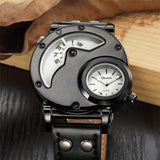 Oulm Watch Man Quartz Watches Top Brand Luxury Leather Strap Military Sport Wristwatch Male Clock relogio masculino