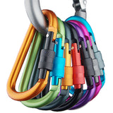 Outdoor multi colors Safety Buckle With Lock Aluminium Alloy Climbing Button Carabiner Camping Hiking Hook