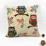 Owl Printed Cushion Home Decor 43x43cm/17x17'' Linen&Polyester Decorative 1Pcs/lot