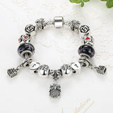 Owl Charm Animal Beads Fit Original Charm Bracelet Tibetan Silver Murano Glass For Women Fashion Jewelry 