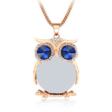 Owl Necklace Top Quality Rhinestone Crystal Pendant Necklaces Classic Animal Long Necklace Jewelry For Women Gift