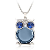 Owl Necklace Top Quality Rhinestone Crystal Pendant Necklaces Classic Animal Long Necklace Jewelry For Women Gift