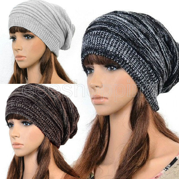 Hot Fashion Women Ladies Unisex Winter Knit Plicate Slouch Cap Hat Knitted Skullies Beanies Casual Ski