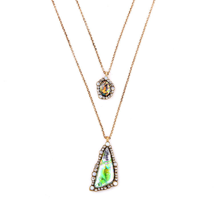 Party Dazzling Multicolor Geometric Triangle Brand Jewelry Pendant Necklace