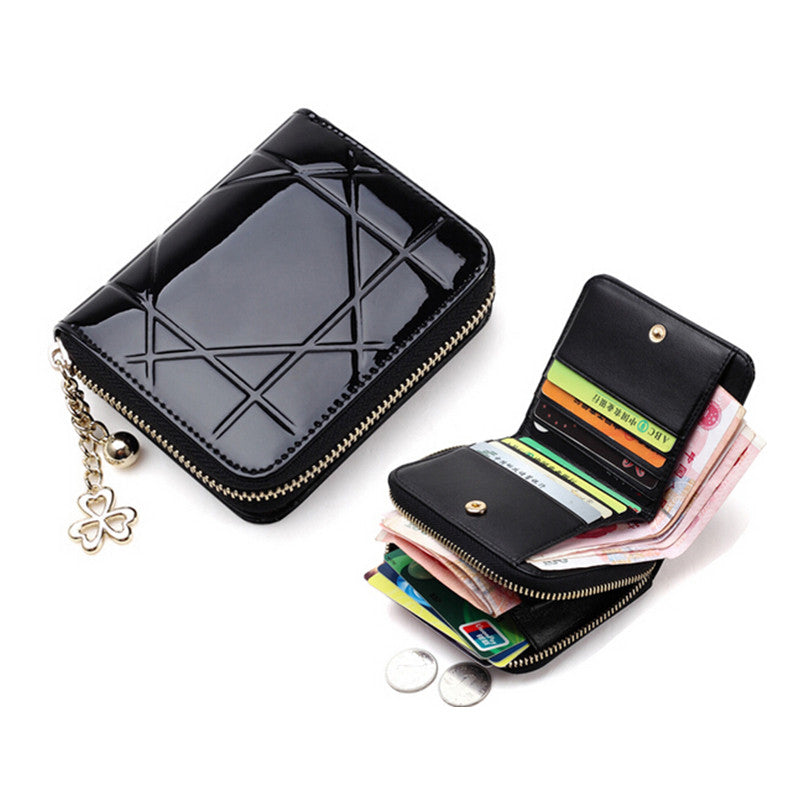 Patent Leather Women Short Wallets Ladies Small Wallet Zipper Roomy Coin Purse Female Credit Card Wallet Purses Money Bag