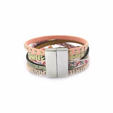 Pink leather bracelet women charm bracelets BOHO style Bohemian bracelets&bangles gift bracelets for women manchette