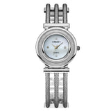 Popular Brand Female Clock Ladies Fashion Casual Quartz Watch Silver Stainless Steel Rhinestone Women Dress Watches Relogio