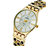 opular Brand New Quartz Watch Unique Gold Stainless Steel Band Analog Display Relogio Women Wristwatches For Ladies