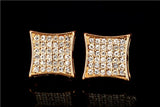 Popular Hip Hop Bling Crystal Stud Earring Brand Geometric Platinum Plated Stud Earrings