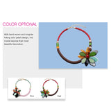 Popular New Colorful Ethnic Statement Flower Choker Necklace for Women Resin Handmade Weave Jewelry for Summer