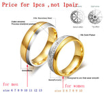 Wedding Bands Rings For Women Men 18K Gold Plated Love CZ Diamond Jewelry Anillos