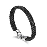 Punk Rock PU Leather Bangle Bracelet Men Jewelry Black/Coffee/White Color Bracelets & Bangles