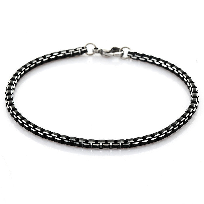 Punk 316L Stainless Steel Bracelet Men Jewelry High Quality Never Fade Hot Sale 21 cm 3mm Box Link Chain Bracelets