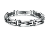 Punk Rock Heavy Metal Bracelet Silver/Gold Plated texture Stainless Steel Infinity Link Chain Bracelet Cool Men Jewelry