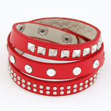 Punk Rock Multilayer PU Leather Bracelets & Bangles for Women Men Jewelry Fashion Wristband Charm Bracelet Pulseras
