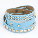 Punk Rock Multilayer PU Leather Bracelets & Bangles for Women Men Jewelry Fashion Wristband Charm Bracelet Pulseras