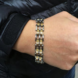 Punk Style 220m Stainless Steel Bracelets & Bangles Gold Plated Male Fashion Jewelry Men Bracelets